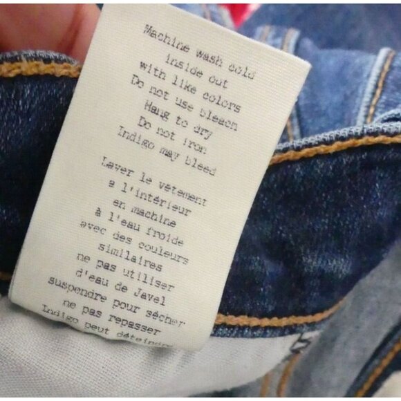 Rag & Bone 25 Skinny Jeans Cropped Womens Distressed Low Rise La Paz Blue - Picture 15 of 15